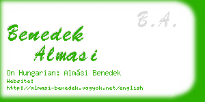 benedek almasi business card