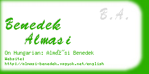 benedek almasi business card